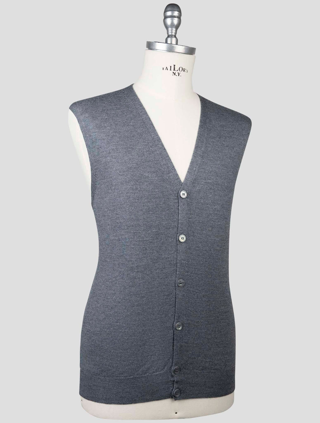 Gran Sasso Gran Sasso Gray Virgin Wool Gilet Gray 001