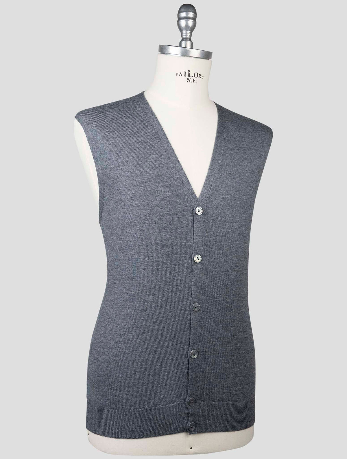 Gran Sasso Gran Sasso Gray Virgin Wool Gilet Gray 001