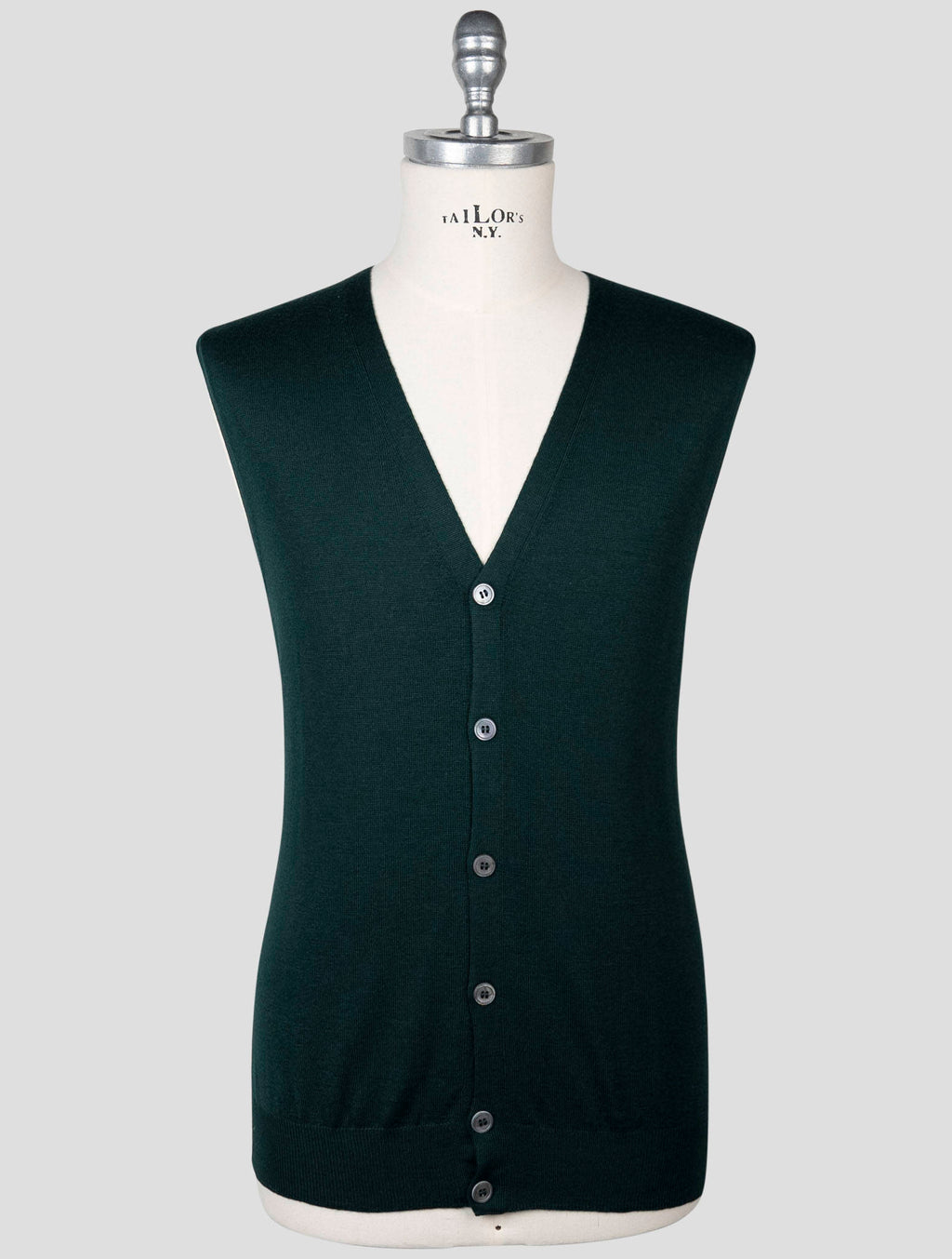 Gran Sasso Dark Green Virgin Wool Gilet