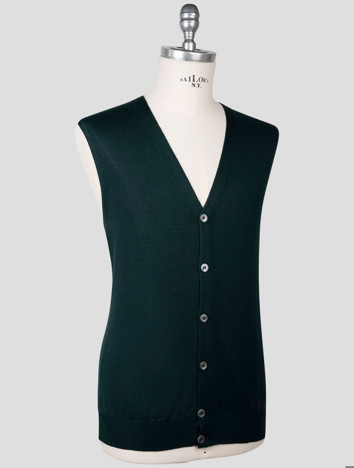 Gran Sasso Gran Sasso Dark Green Virgin Wool Gilet Dark Green 001