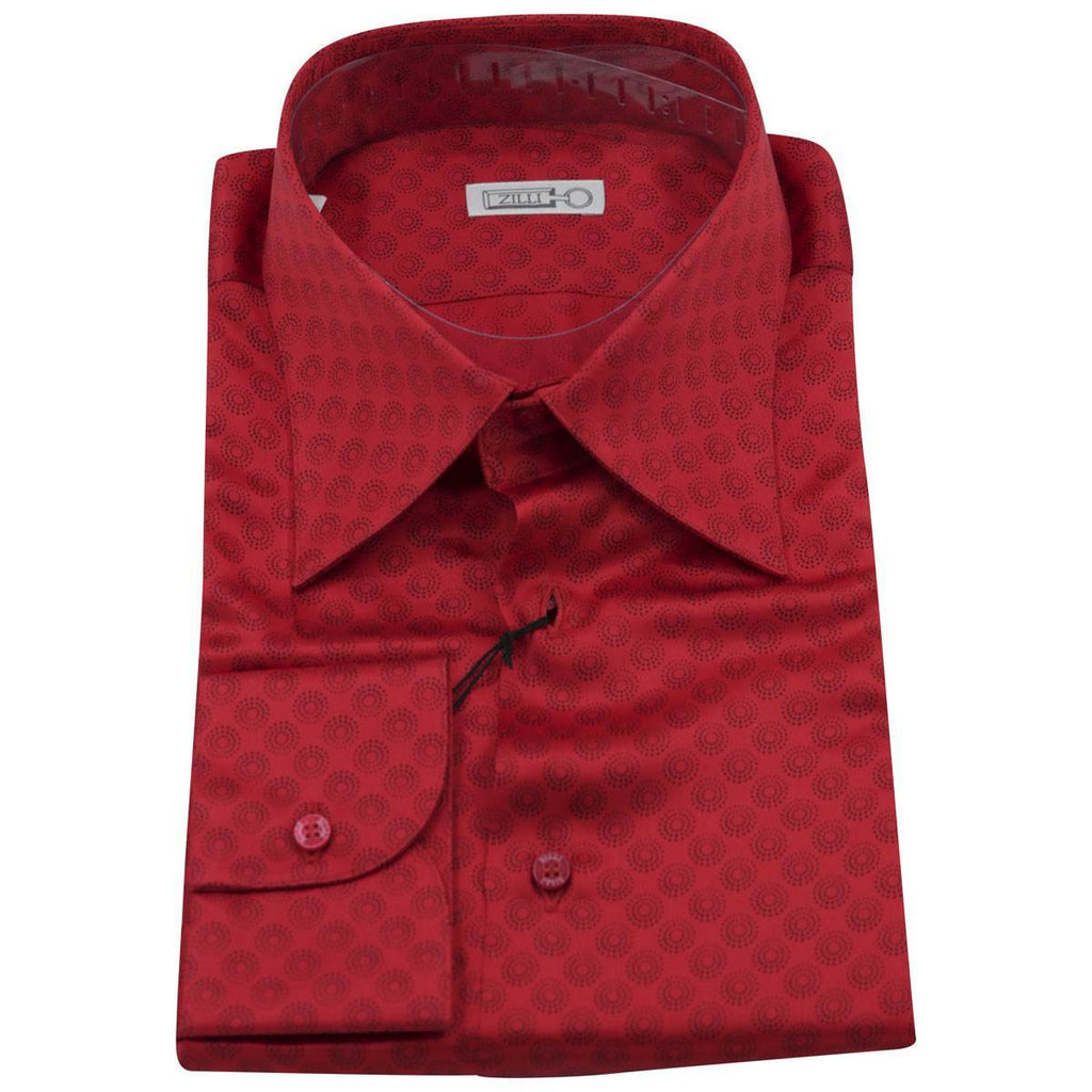 Zilli Zilli Red Black Silk Shirt Mod Leo Red/Black 000