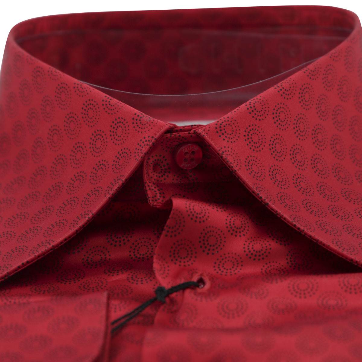 Zilli Zilli Red Black Silk Shirt Mod Leo Red/Black 001