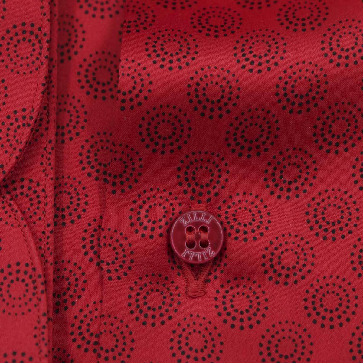 Zilli Red Black Silk Shirt Mod Leo
