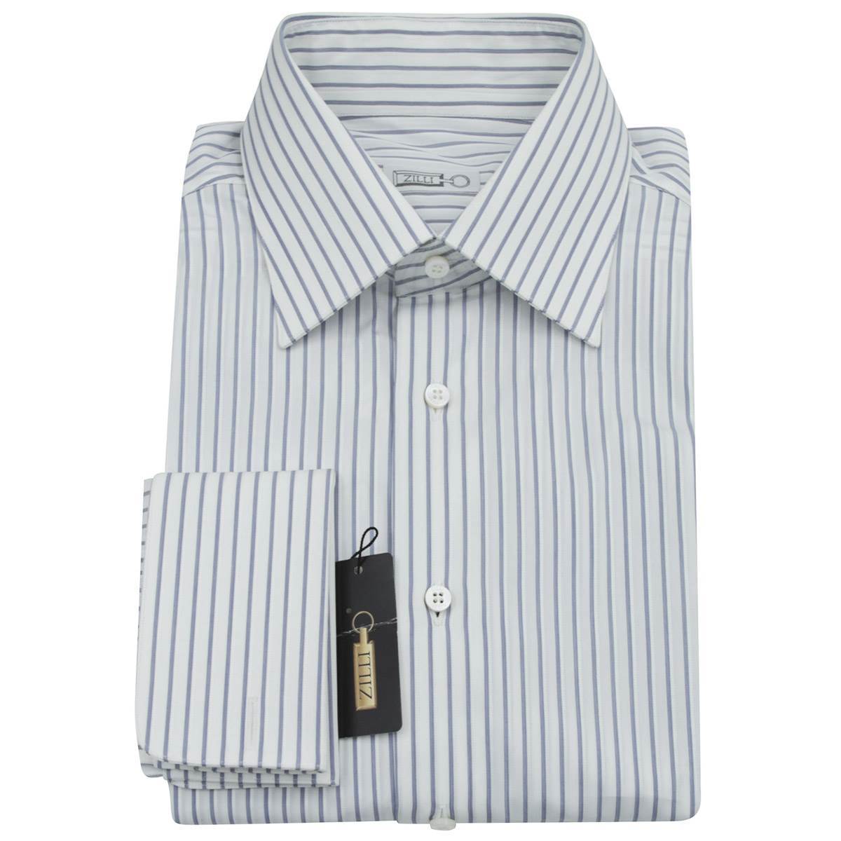 Zilli Zilli Blue White Cotton Shirt Blue/White 000