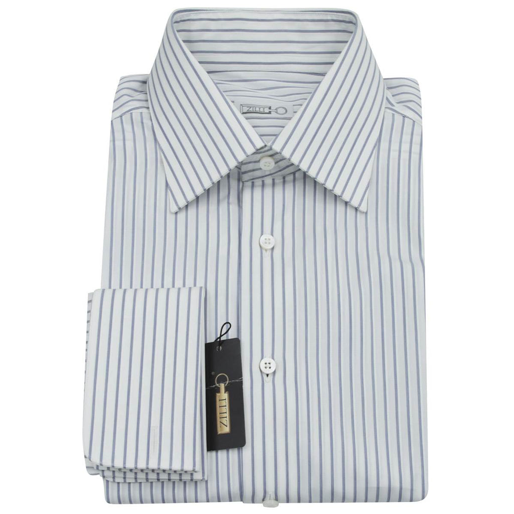 Zilli Zilli Blue White Cotton Shirt Blue/White 000