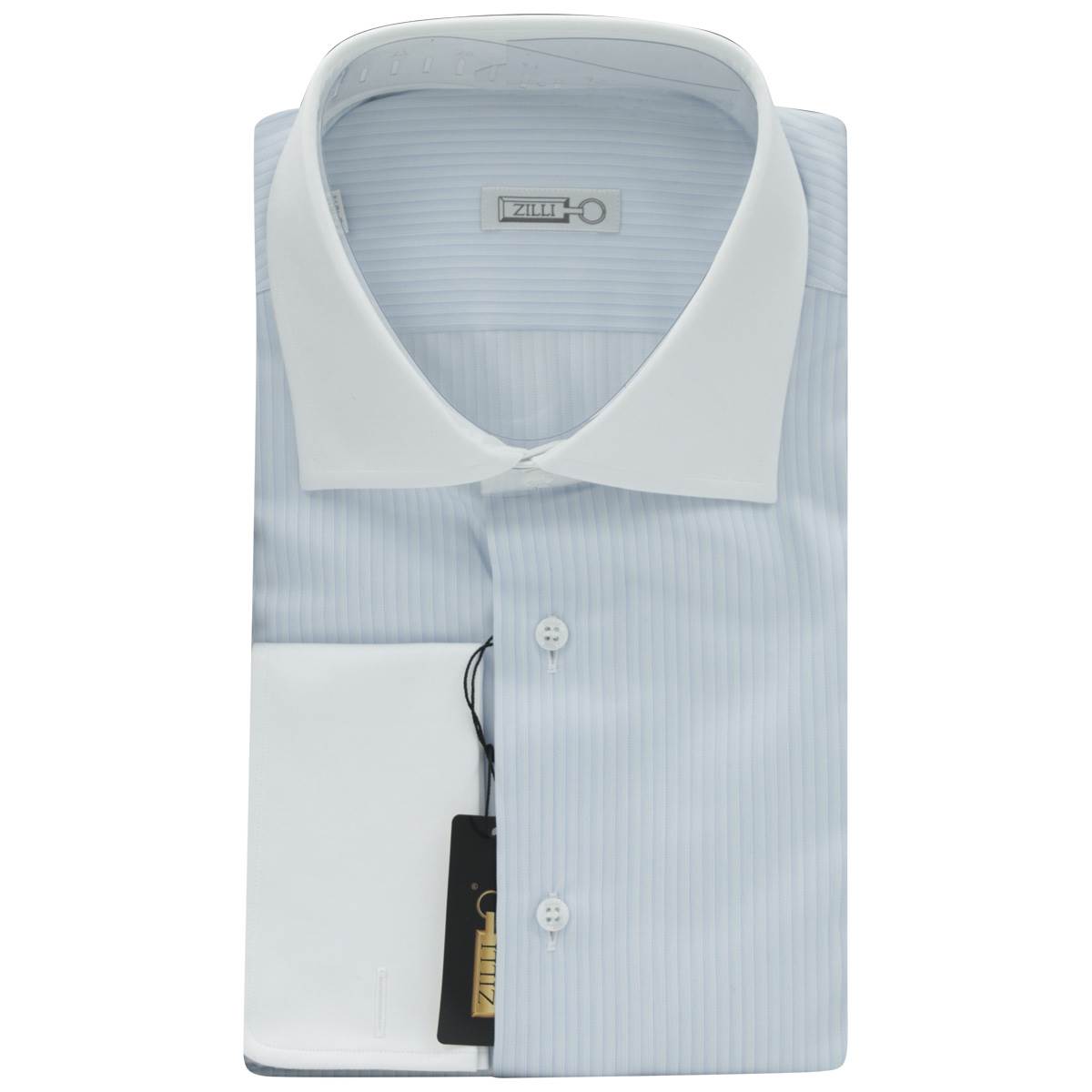 Zilli Blue White Cotton Shirt Mod Julian