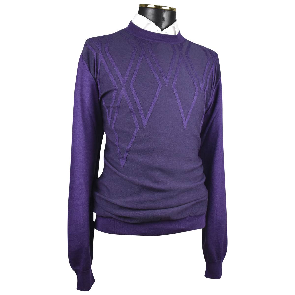 Zilli ZILLI Purple Cashmere Silk Sweater Crewneck Purple 001