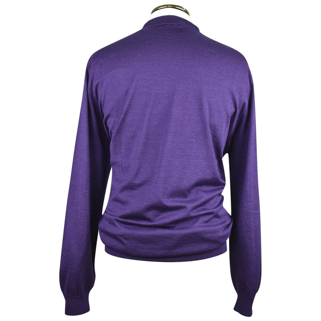 ZILLI Purple Cashmere Silk Sweater Crewneck