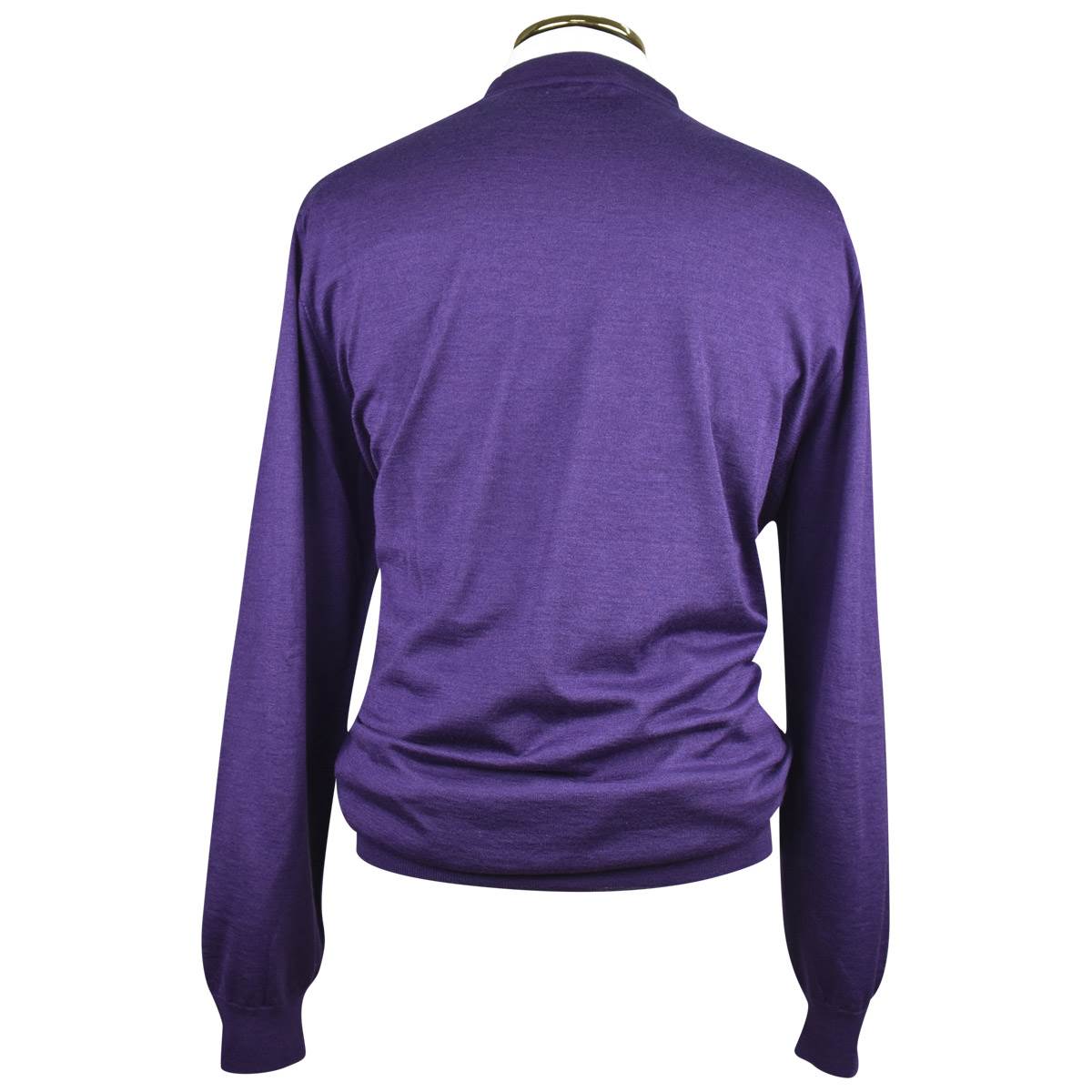 ZILLI Purple Cashmere Silk Sweater Crewneck
