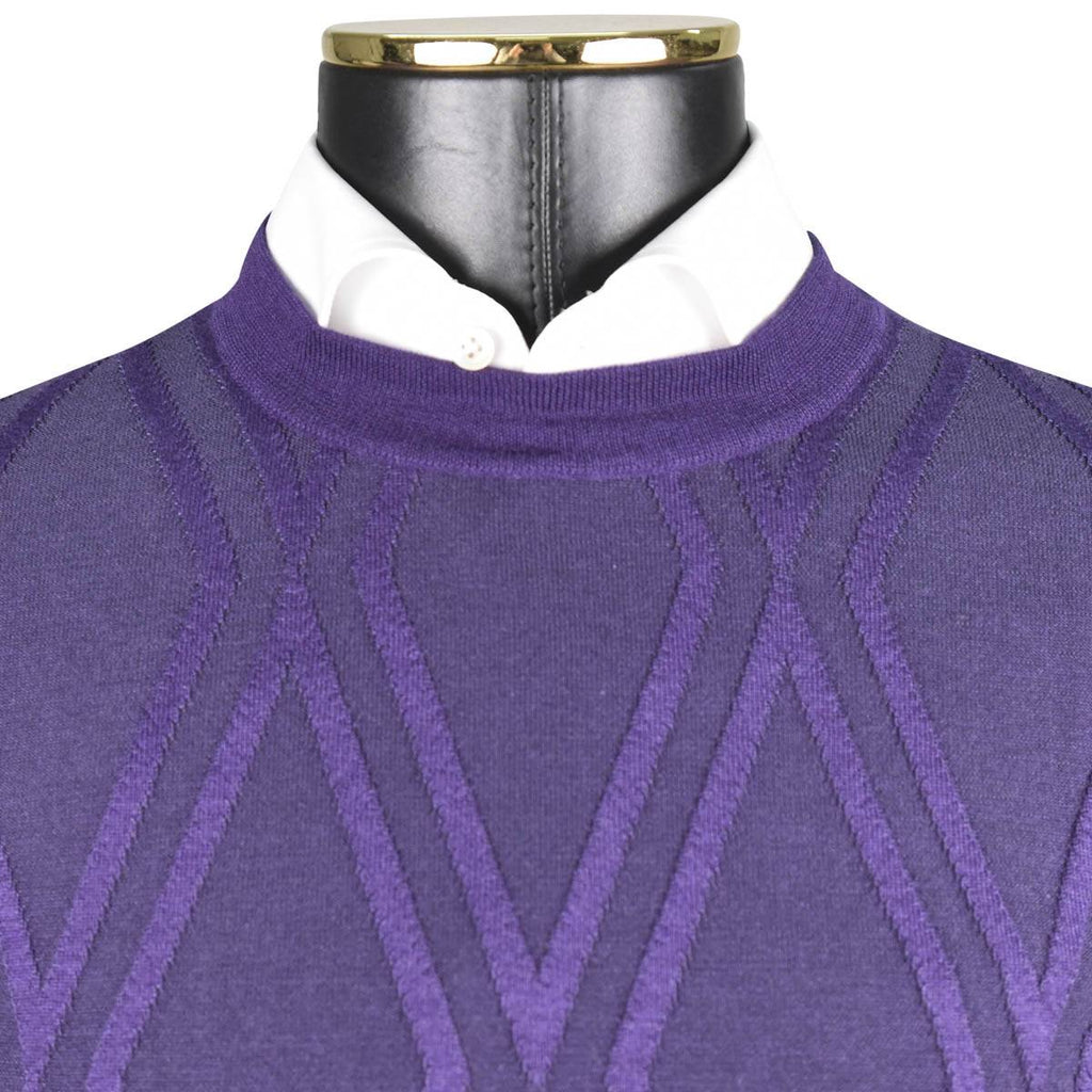 ZILLI Purple Cashmere Silk Sweater Crewneck