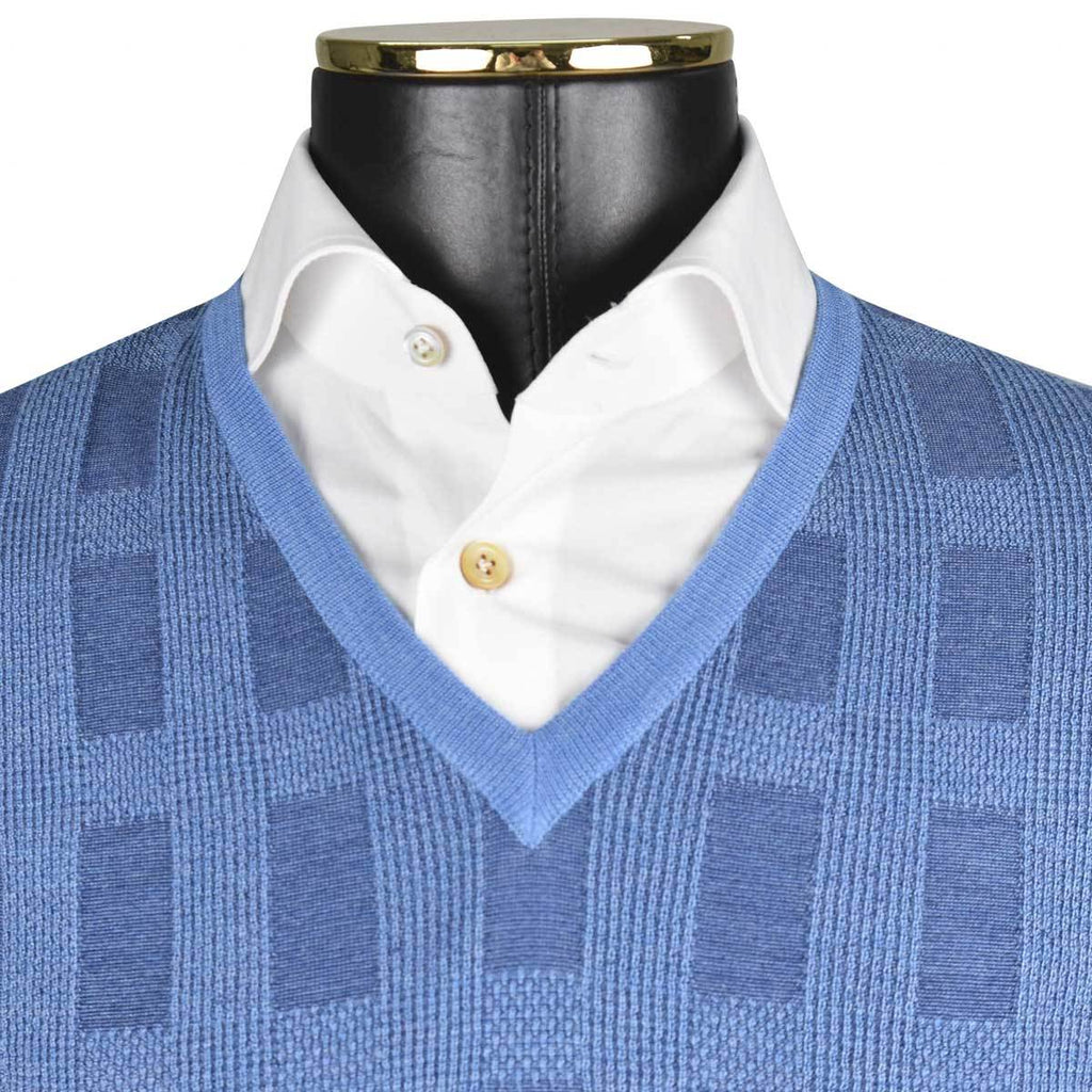Zilli Light Blue Cashmere Sweater V-Neck