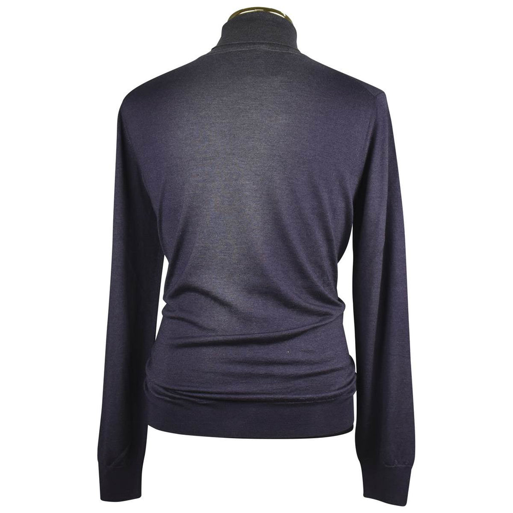 ZILLI Brown Cashmere Silk Sweater Half Neck