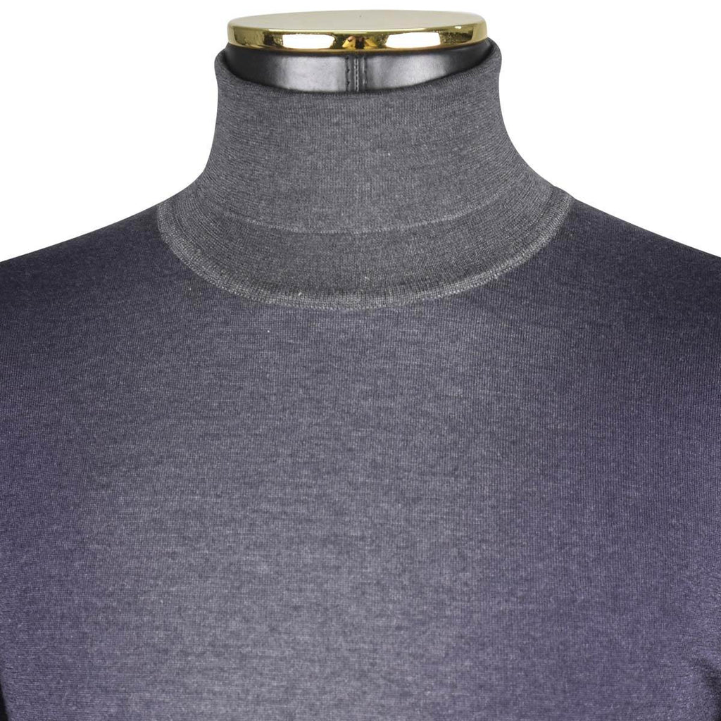 ZILLI Brown Cashmere Silk Sweater Half Neck