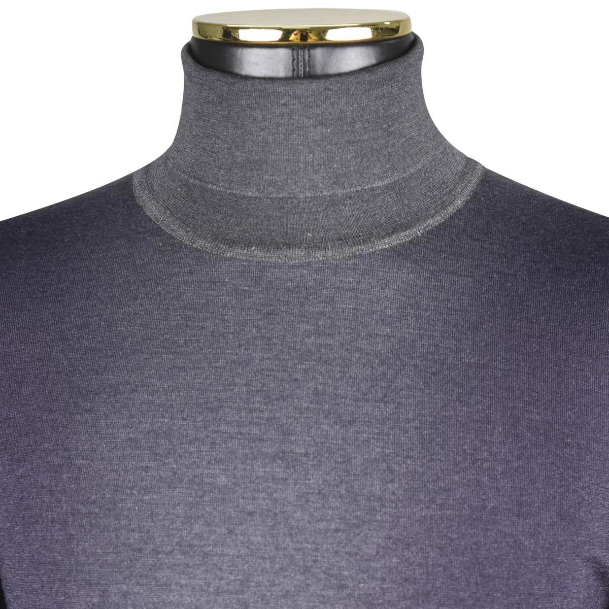 ZILLI Brown Cashmere Silk Sweater Half Neck