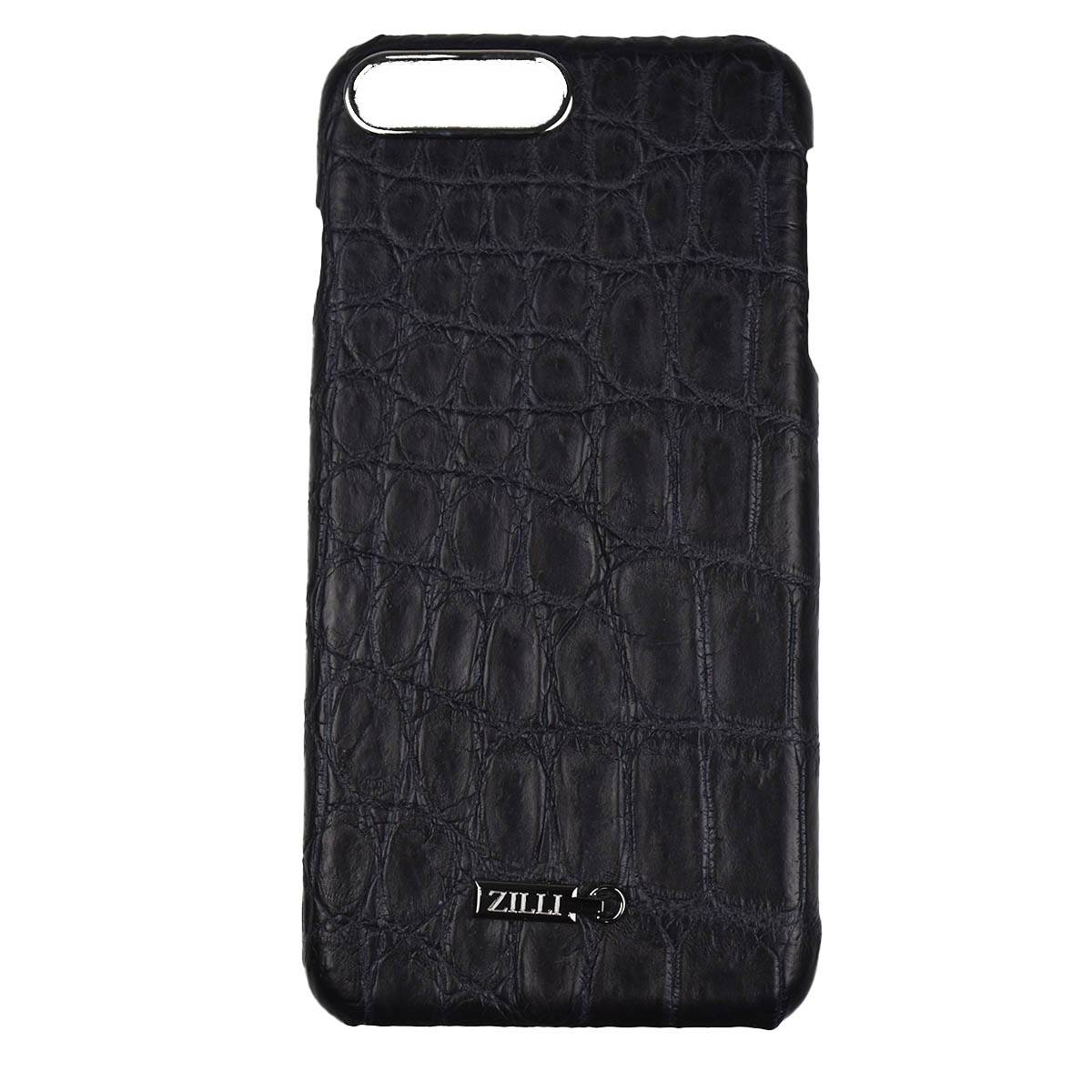 Zilli Zilli Blue Leather Crocodile iPhone 7 Plus Cover Blue 000