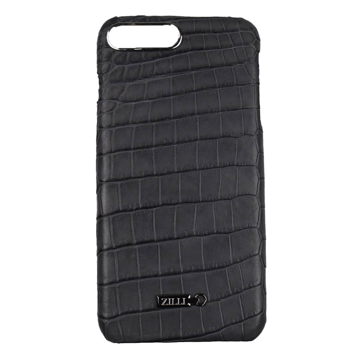 Zilli Zilli Gray Leather Crocodile iPhone 7 Plus Cover Gray 000