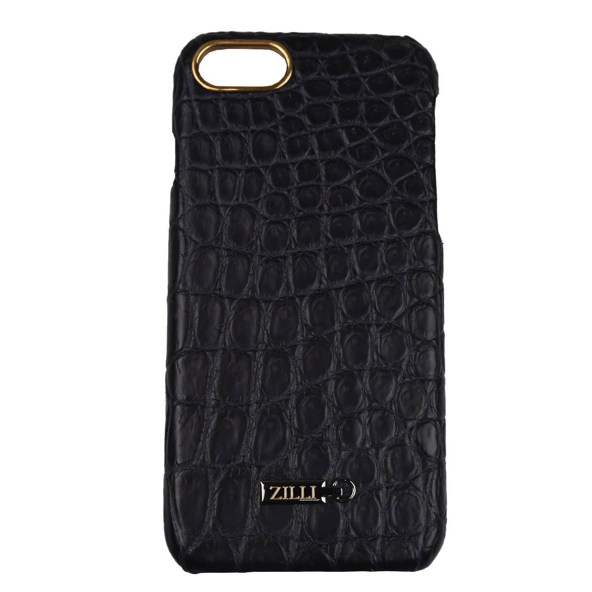 Zilli Zilli Blue Leather Crocodile iPhone 7 Cover Blue 000