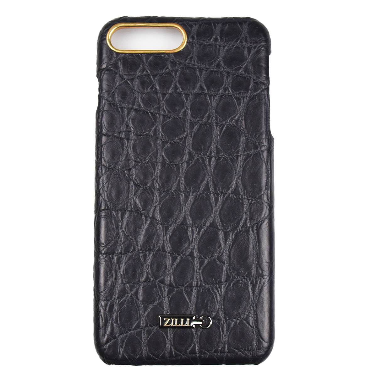 Zilli Zilli Blue Leather Crocodile iPhone 7 Plus Cover Blue 000