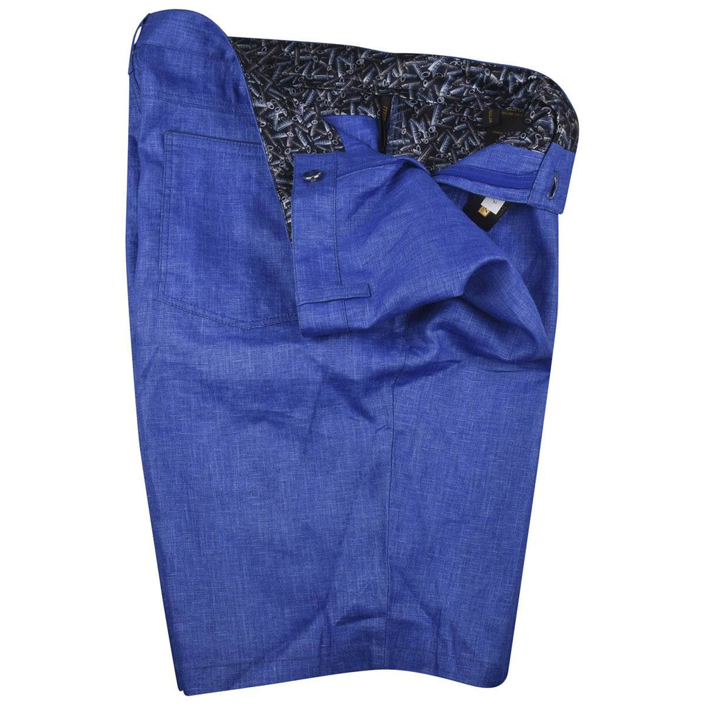 Zilli Zilli Blue Linen Short Pant Blue 001