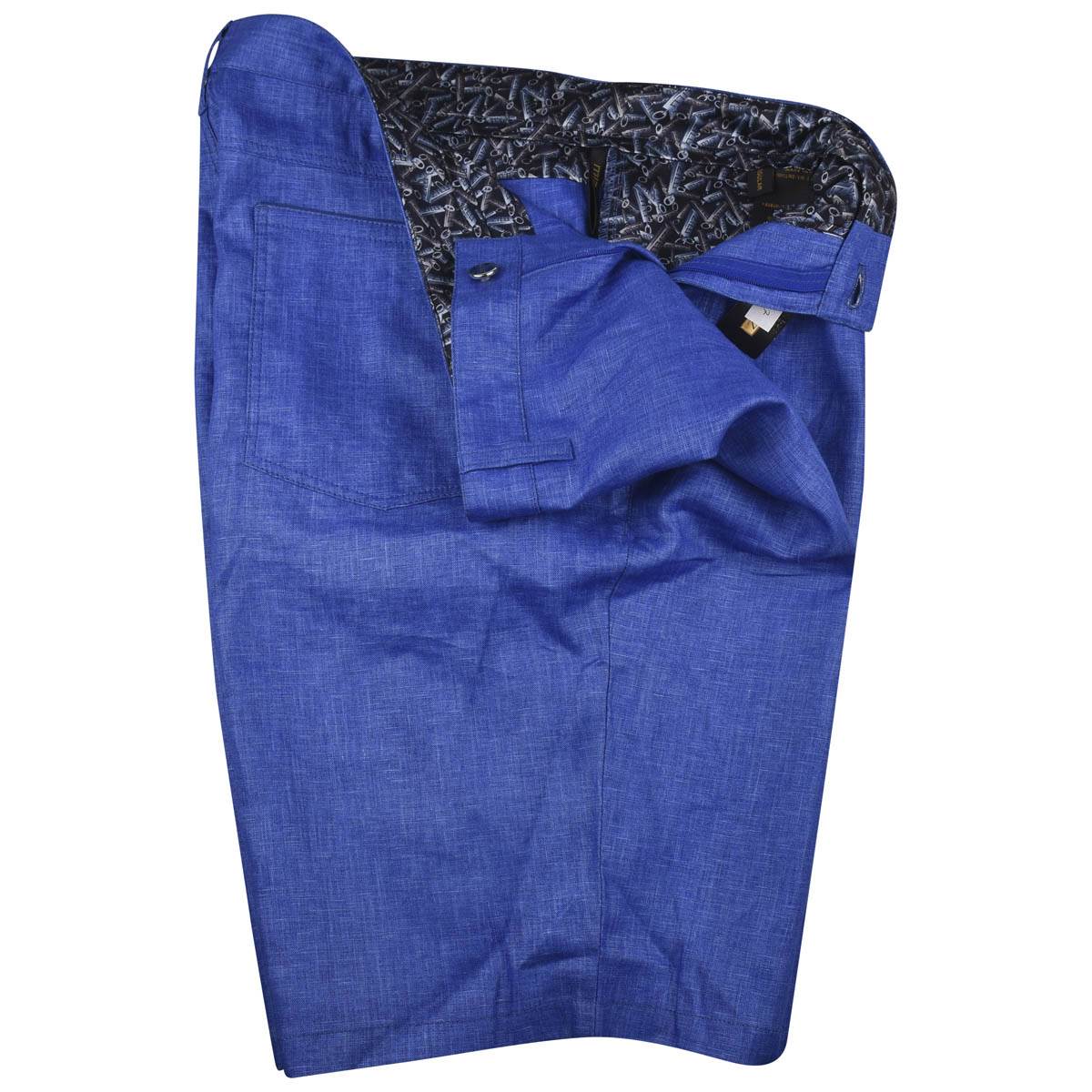 Zilli Zilli Blue Linen Short Pant Blue 001