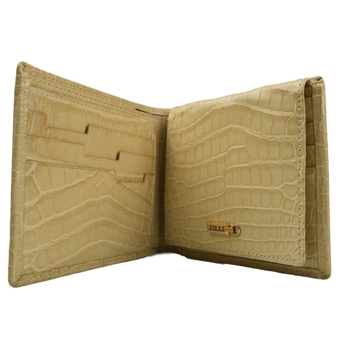 Zilli Zilli Yellow Leather Crocodile Wallet Yellow 001