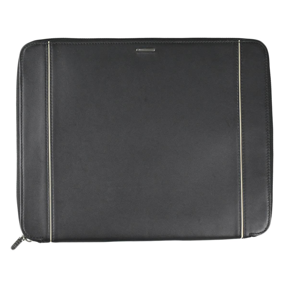 Zilli Zilli Black Leather Document Holder Black 000