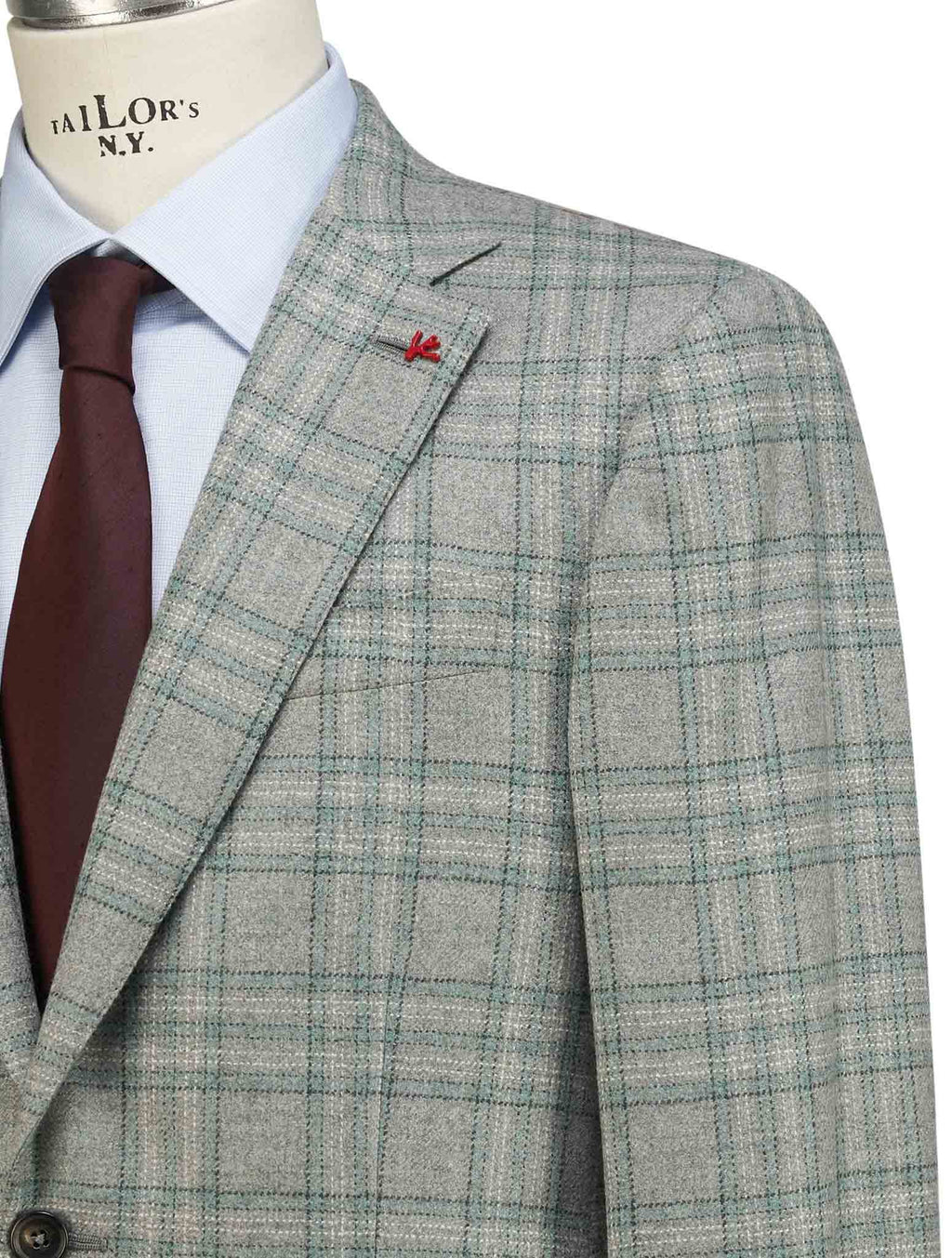 Isaia Multicolor Wool Cashmere Blazer