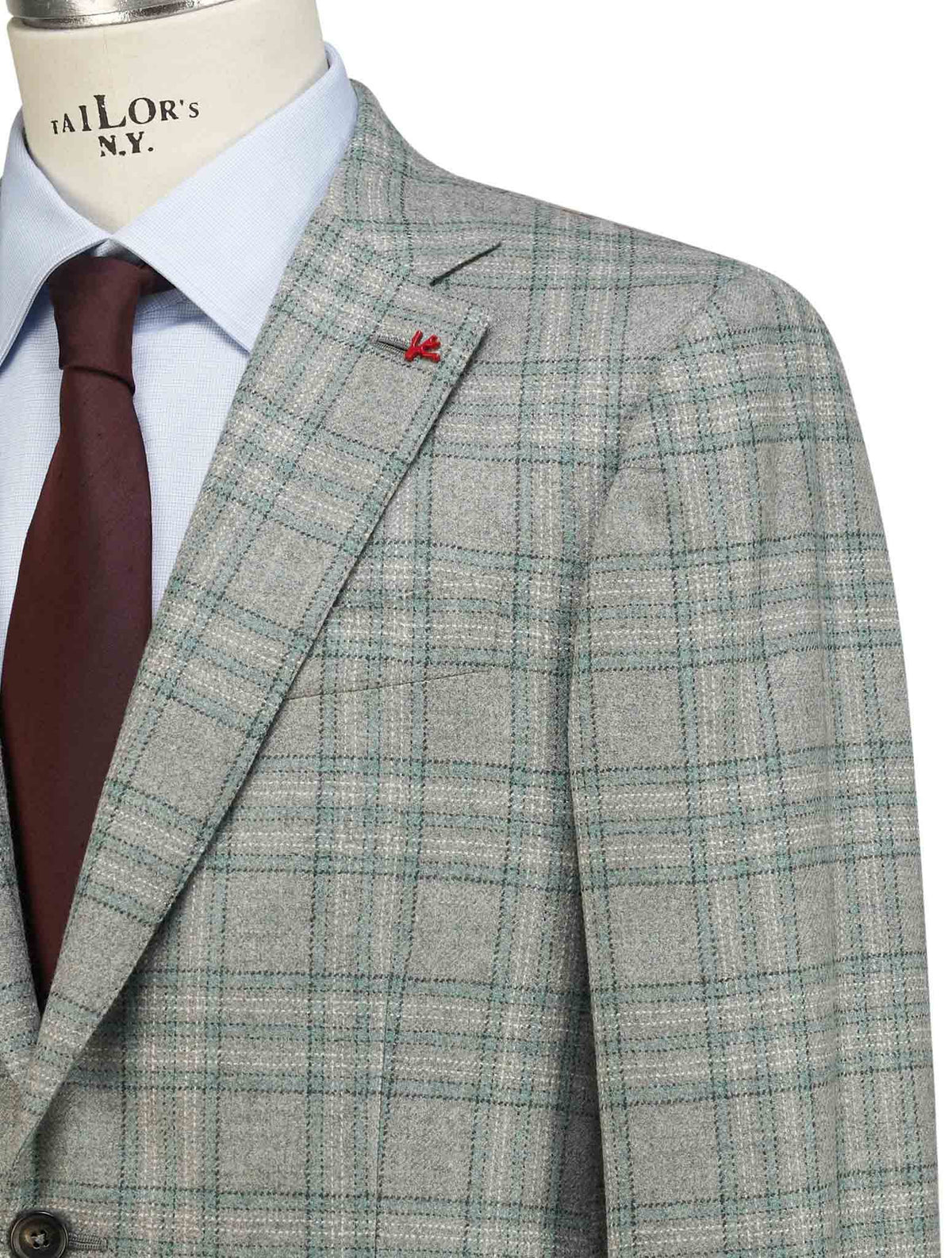 Isaia Multicolor Wool Cashmere Blazer