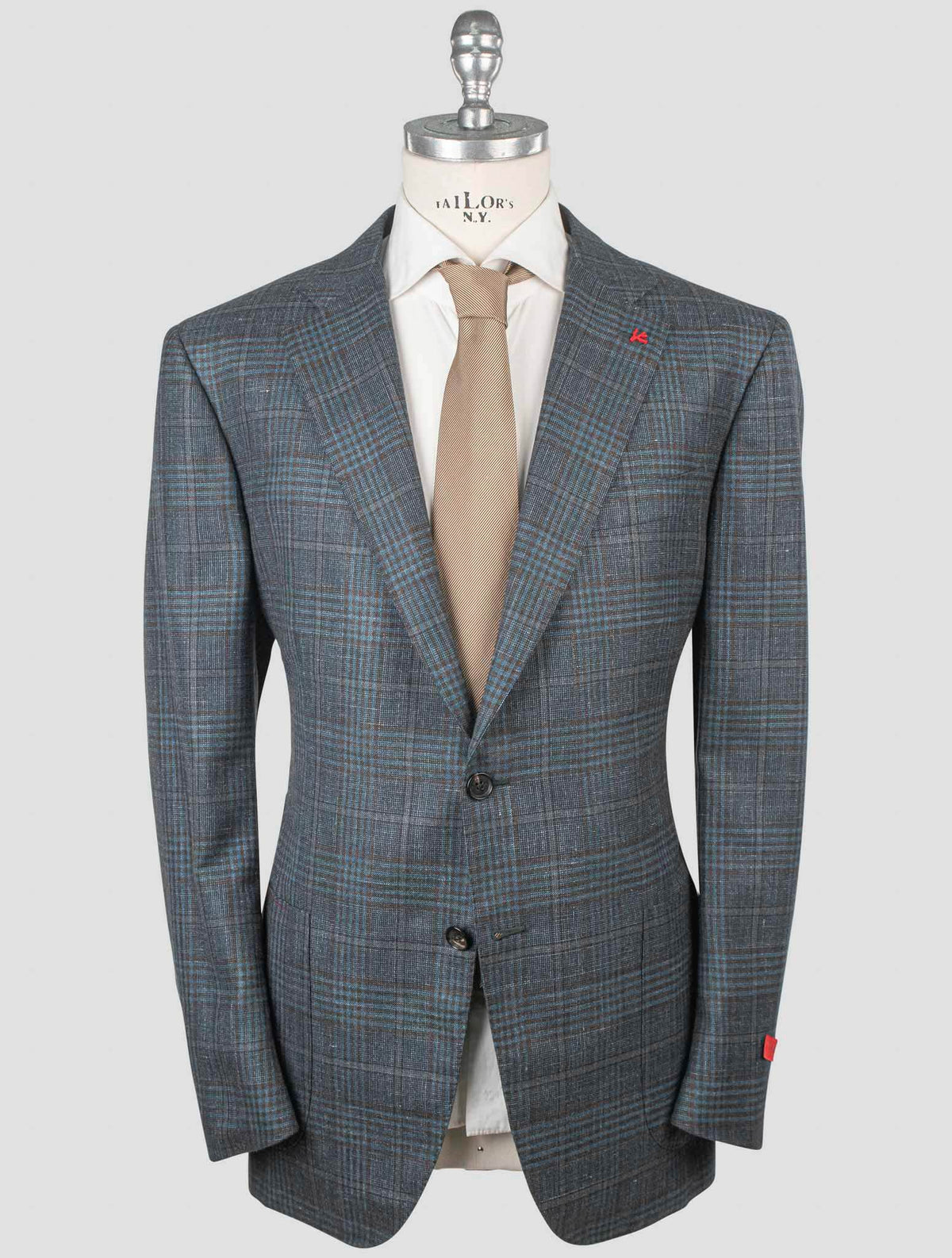 Isaia Green Wool Cashmere Silk Linen Blazer