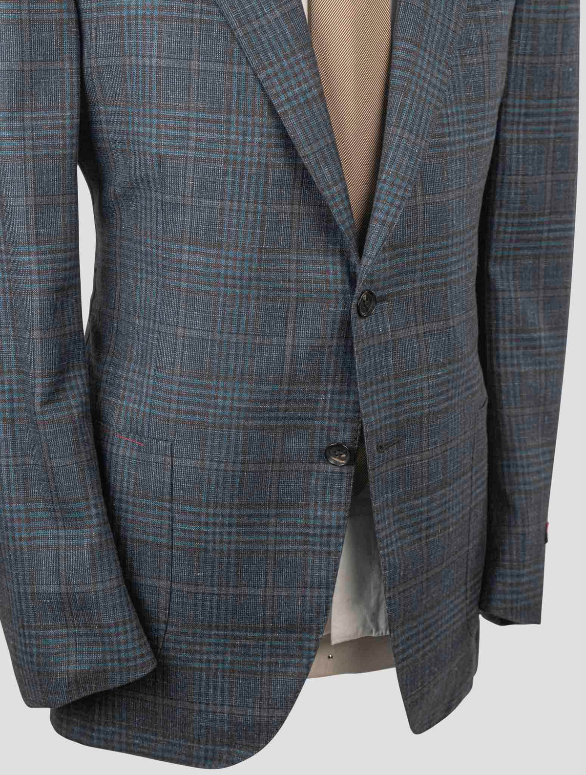 Isaia Green Wool Cashmere Silk Linen Blazer