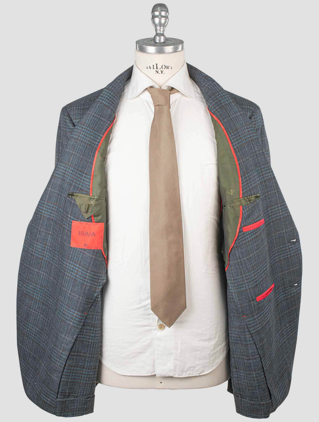 Isaia Green Wool Cashmere Silk Linen Blazer