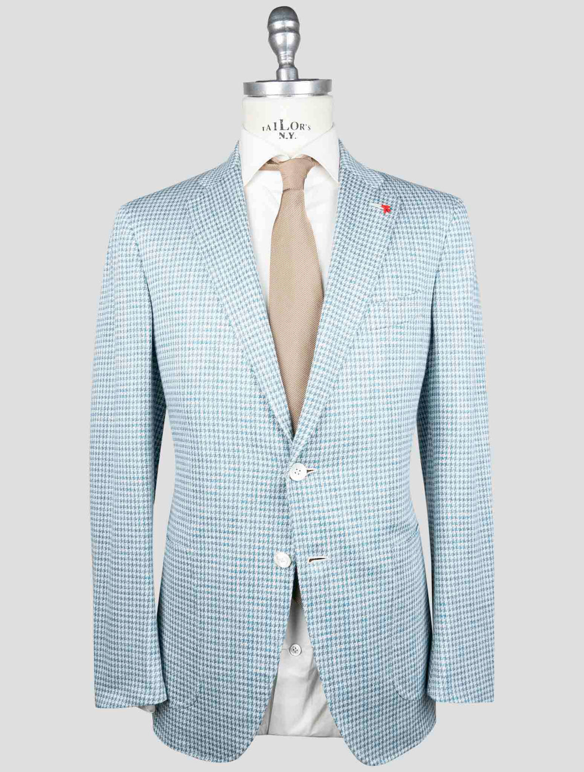 Isaia Light Blue Wool Silk Linen Blazer