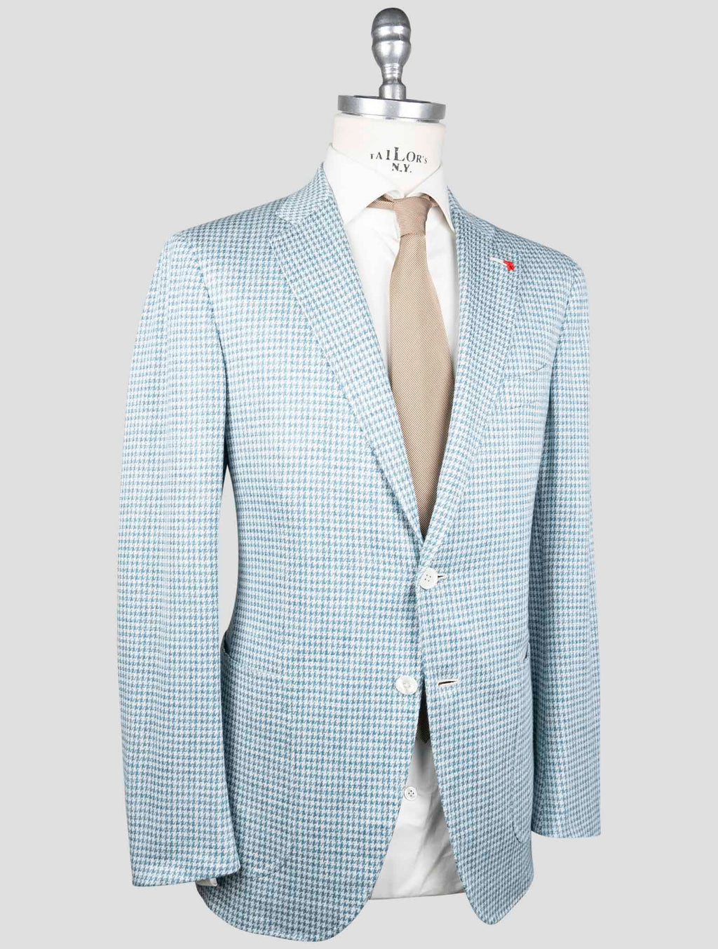 Isaia Isaia Light Blue Wool Silk Linen Blazer Light Blue 001