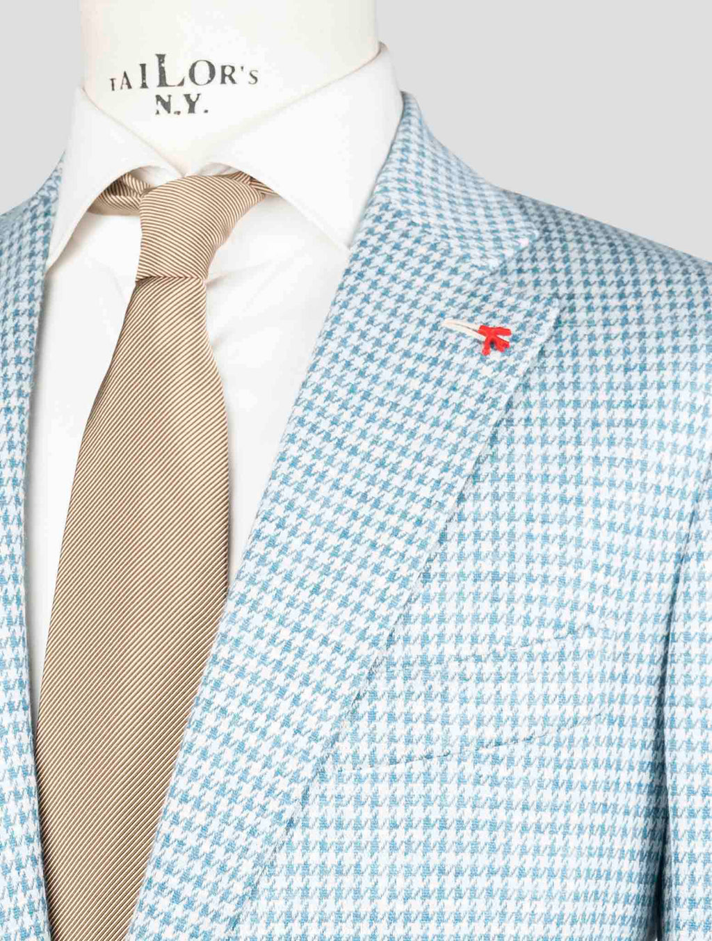 Isaia Light Blue Wool Silk Linen Blazer