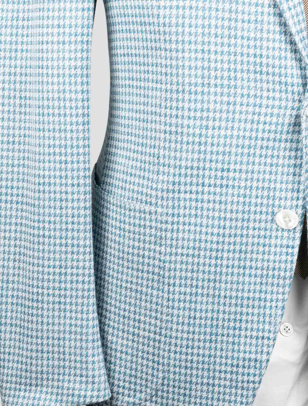 Isaia Light Blue Wool Silk Linen Blazer