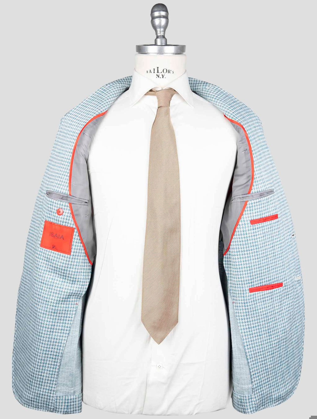 Isaia Light Blue Wool Silk Linen Blazer