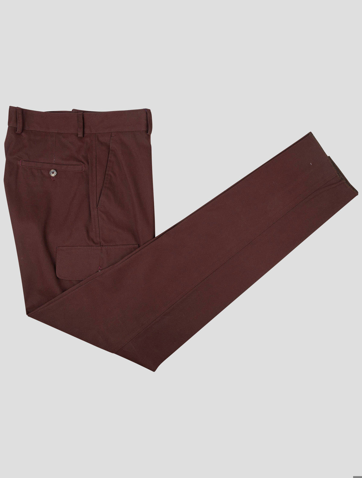 Isaia Burgundy Cotton Ea Cargo Pants