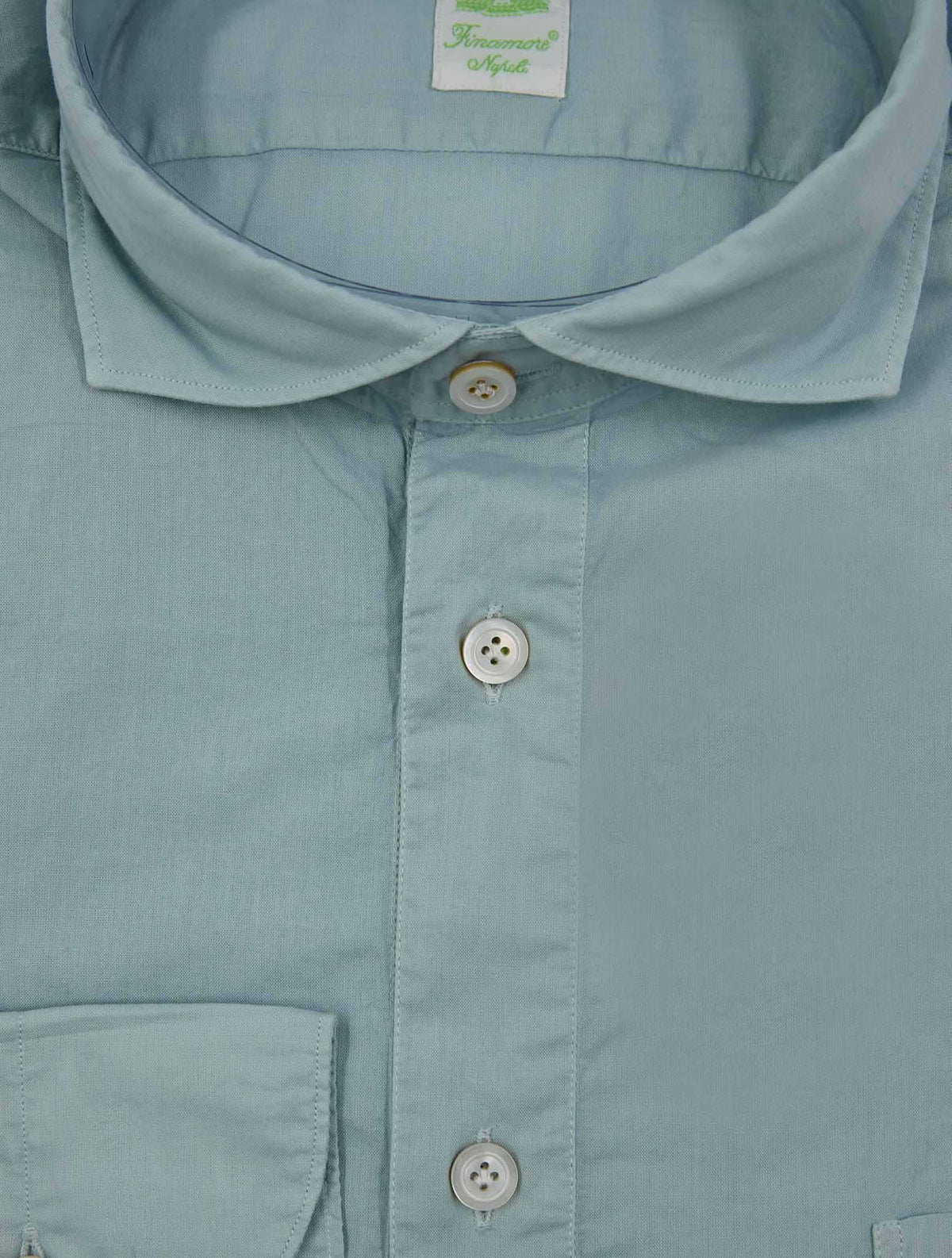 Finamore 1925 Light Blue Cotton Shirt Miami