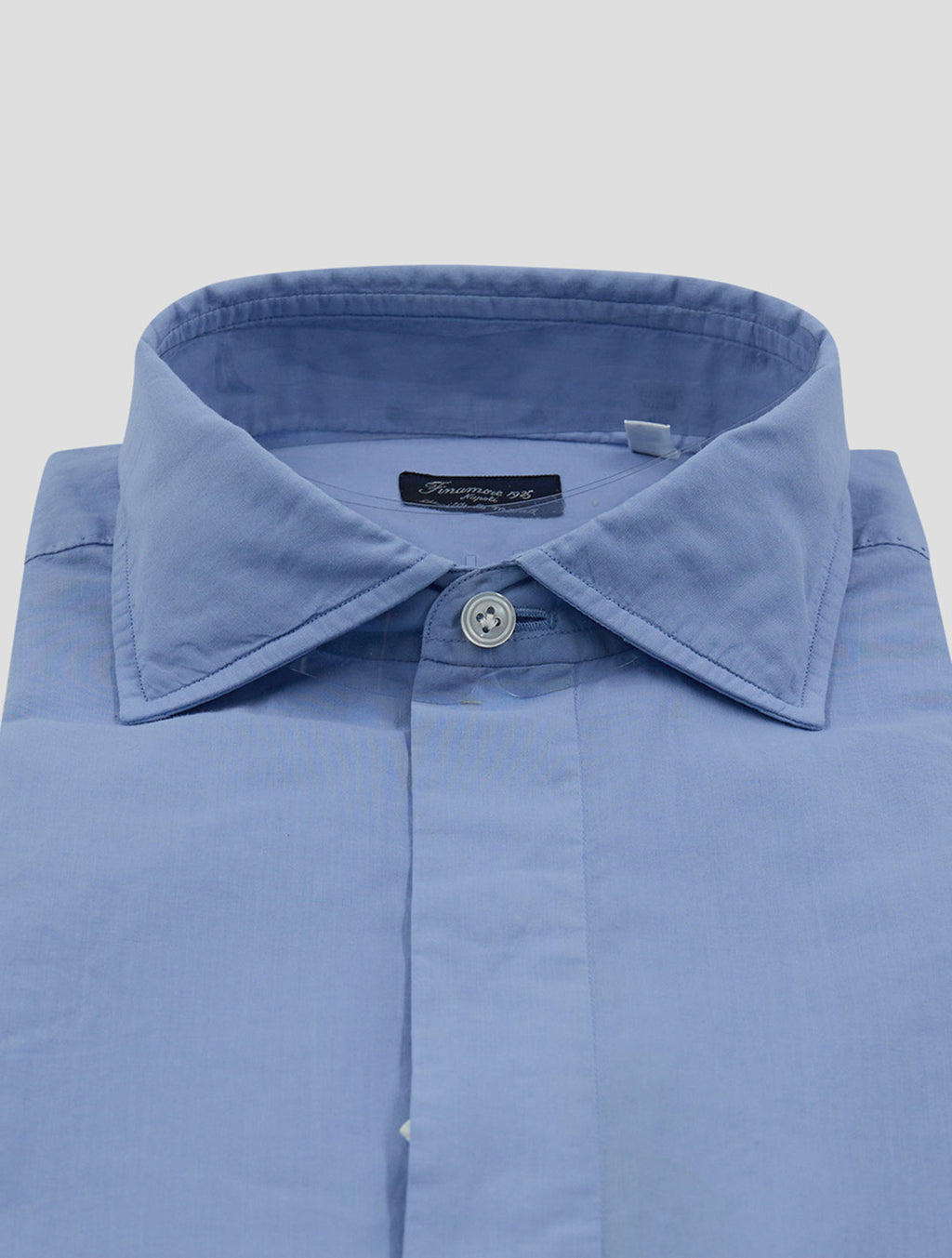 Finamore 1925 Light Blue Cotton Shirt Napoli