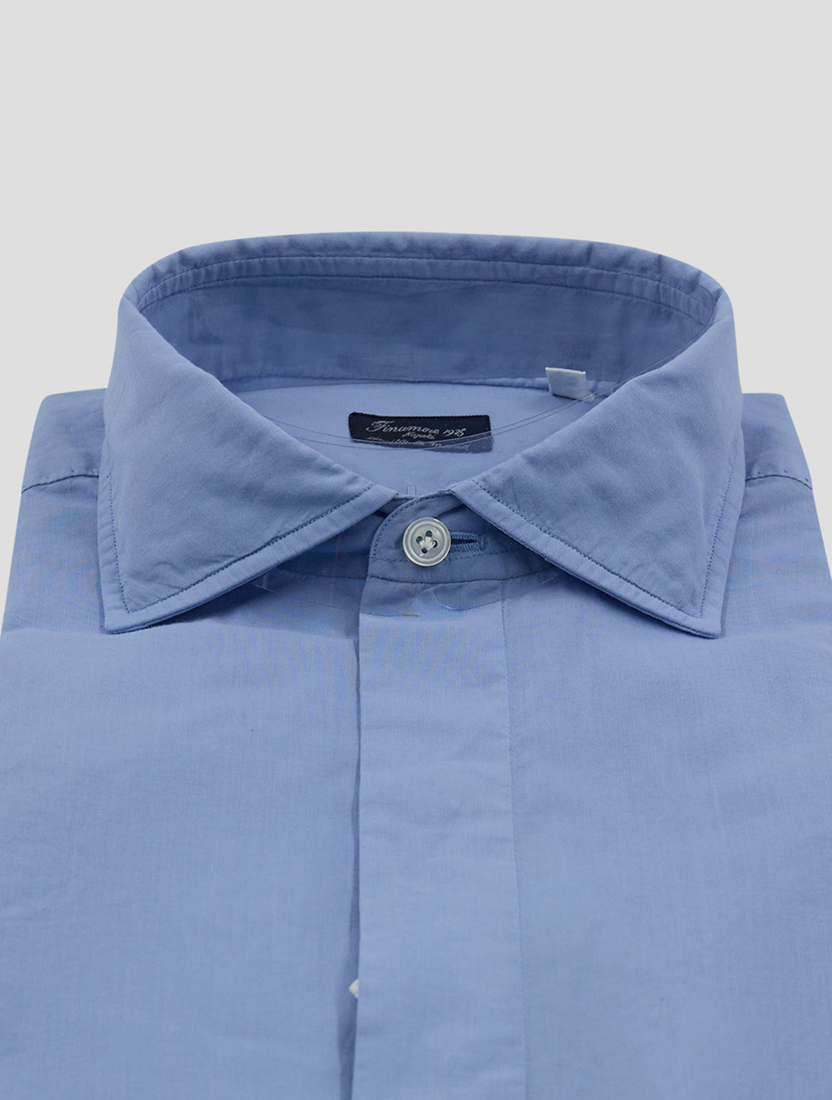 Finamore 1925 Light Blue Cotton Shirt Napoli