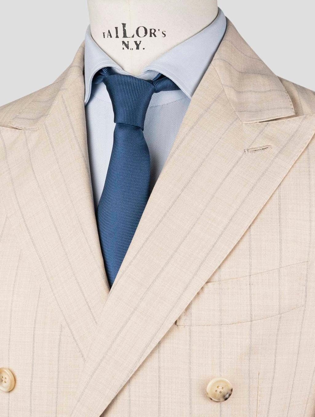 Luigi Borrelli Beige Virgin Wool Silk Suit