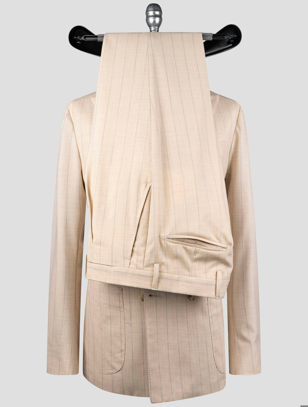 Luigi Borrelli Beige Virgin Wool Silk Suit