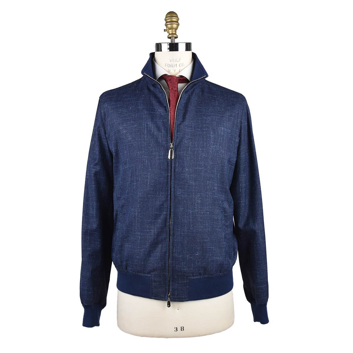 Cesare Attolini Cesare Attolini Blue Wool Silk Linen Coat Blue 000