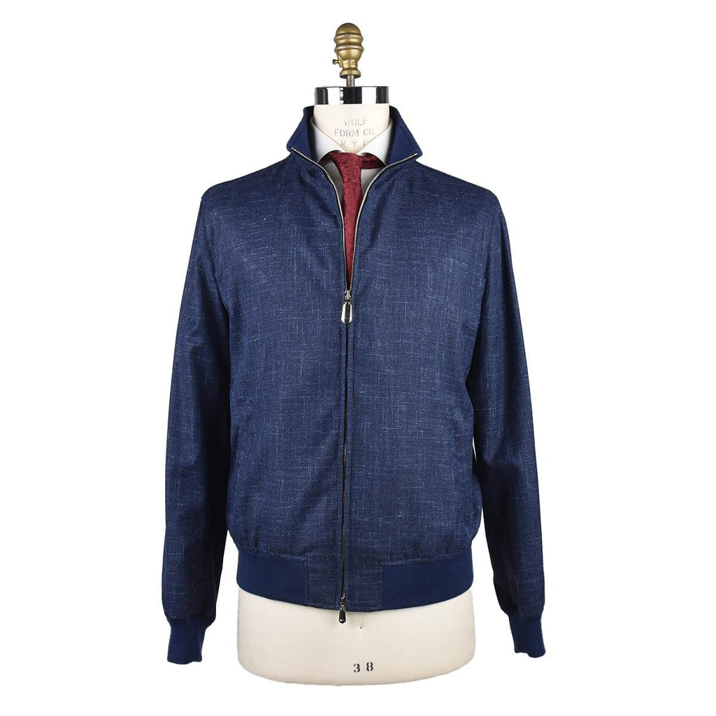 Cesare Attolini Cesare Attolini Blue Wool Silk Linen Coat Blue 000