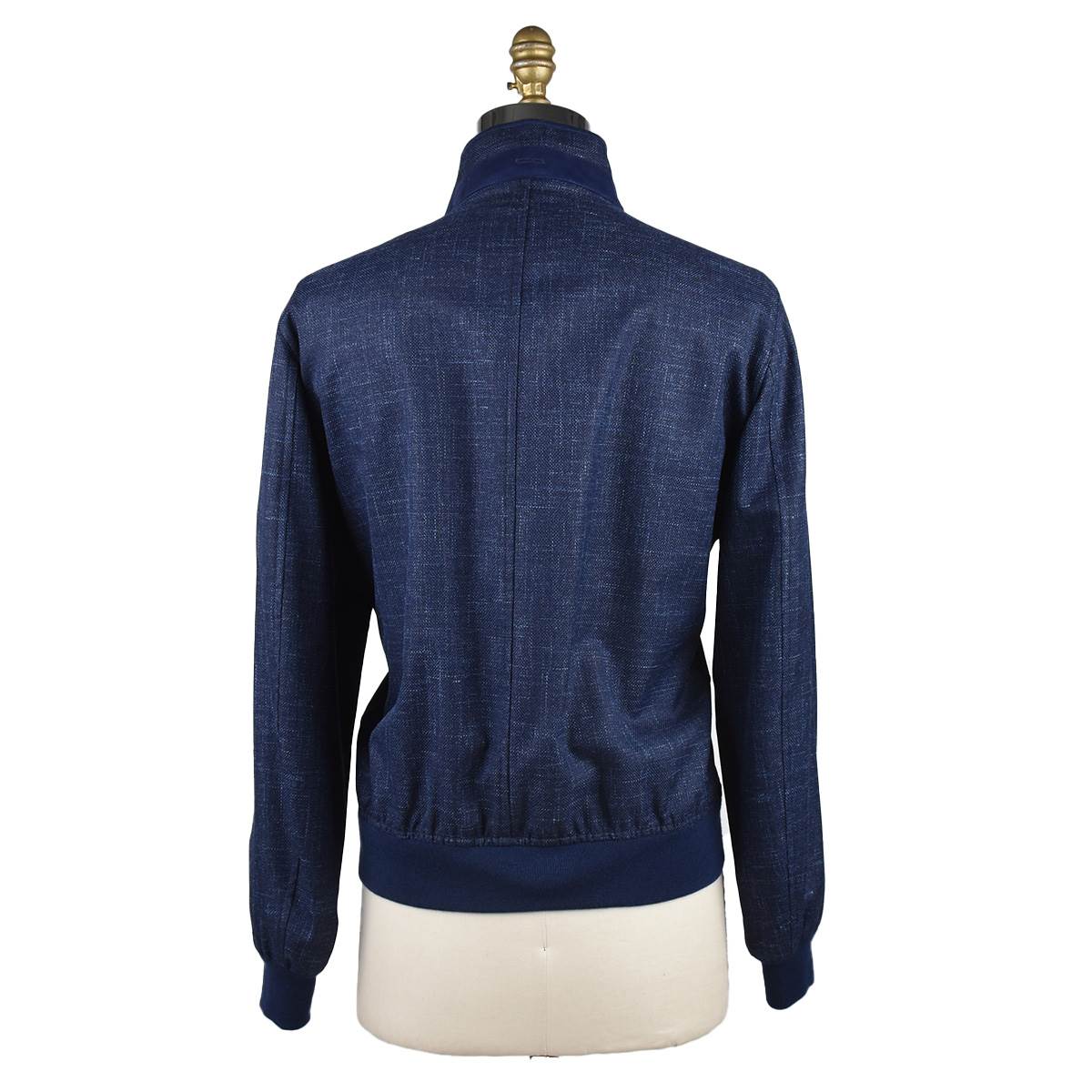Cesare Attolini Blue Wool Silk Linen Coat