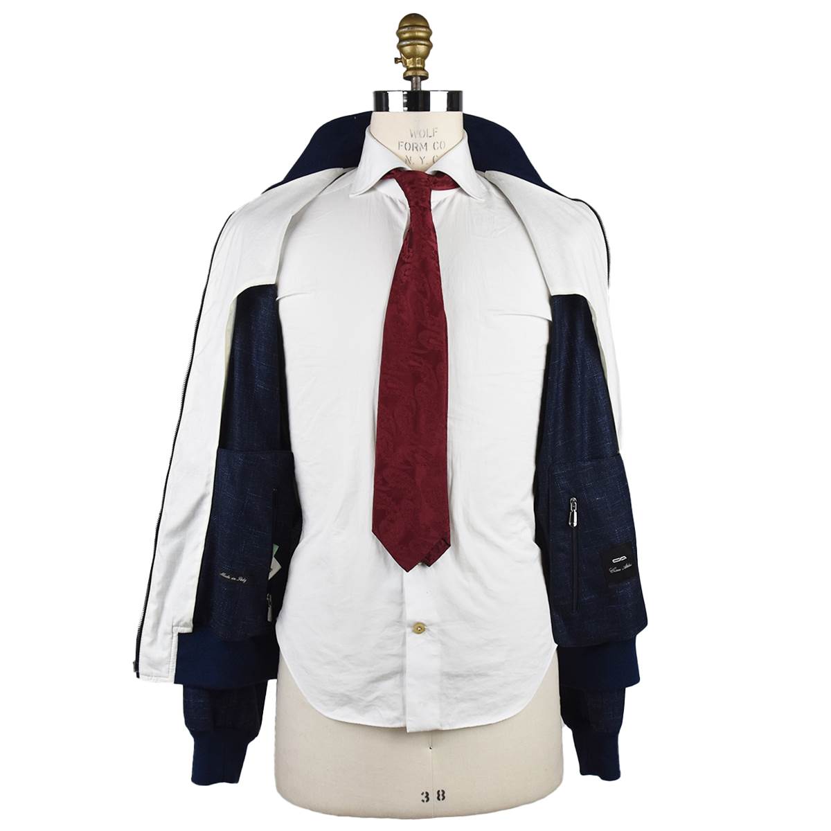 Cesare Attolini Blue Wool Silk Linen Coat