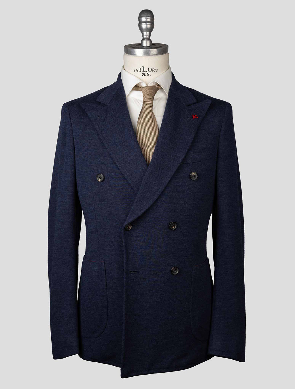 Isaia Blue Wool Pa Blazer