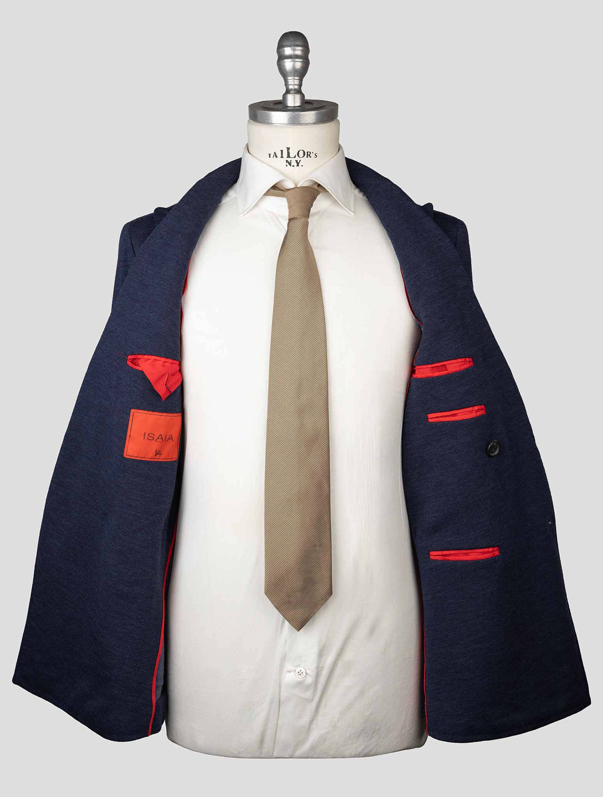 Isaia Blue Wool Pa Blazer