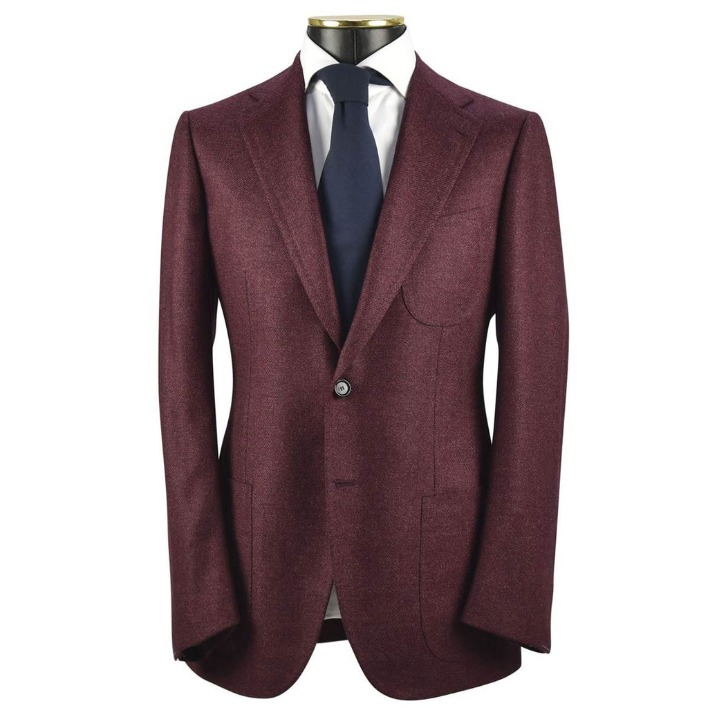 Cesare Attolini CESARE ATTOLINI Burgundy Wool Silk Blazer Burgundy 000