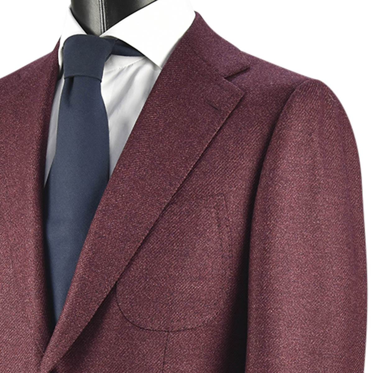 CESARE ATTOLINI Burgundy Wool Silk Blazer